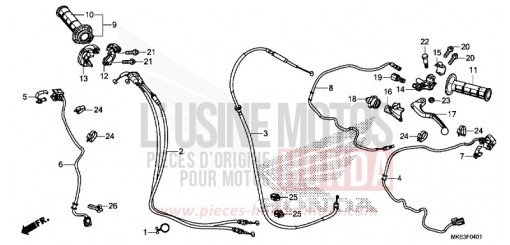 HEBELGRIFF/SCHALTER/KABEL (CRF450RJ/RXJ) CRF450RJ de 2018